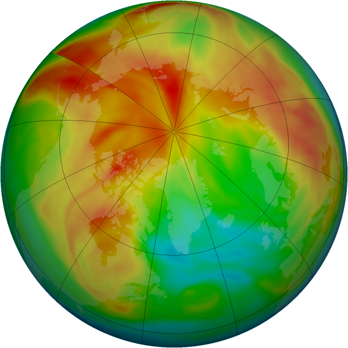 Arctic ozone map for 12 March 2005